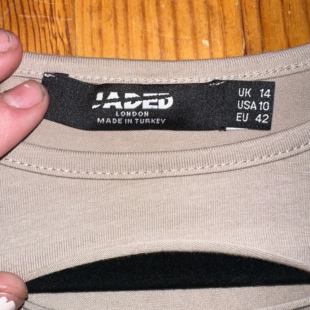 NWOT Jaded London Beige Slash Distressed Cotton Tank Top - Picture 6 of 9